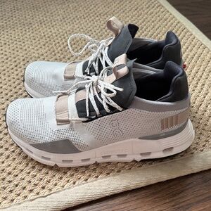 On Cloud Lightweight Women's Athletic Sneakers in White/Grey